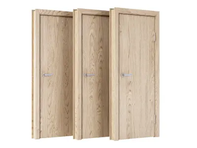 Wooden Door Set V10  3D model