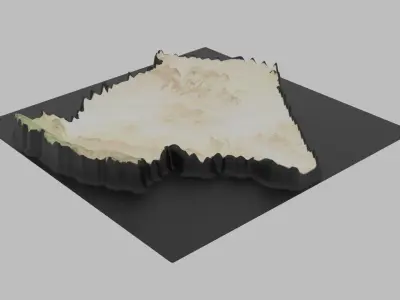 Algeria Map Low-poly 3D model