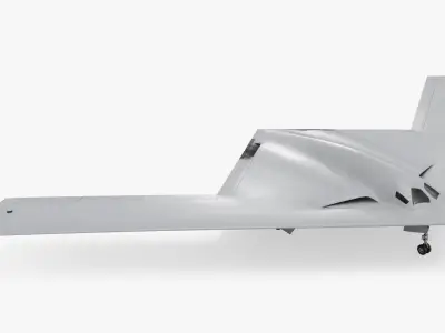  Low Observable Strategic Aircraft Old White Rigged for Cinema 4D 