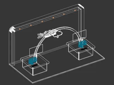 Exhibition Stand 6x3 3-sides open 3D model