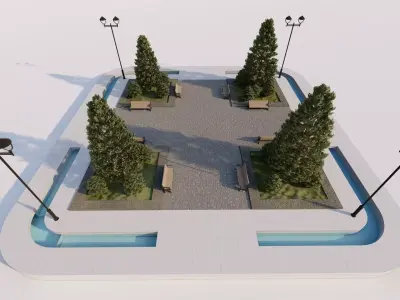 public park-Private Park Landscape 3D model
