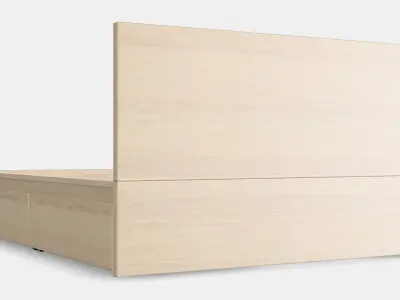 MALM Bed frame high w 4 storage boxes 25 Low-poly 3D model