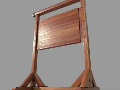 Wooden SignBoard B Low-poly 3D model