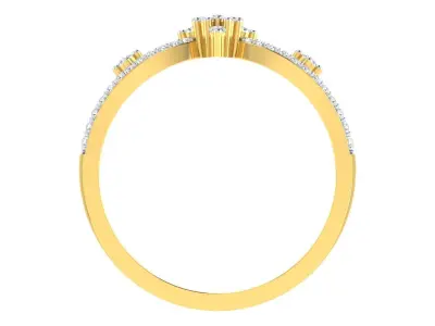 Light Weight Yellow Gold Diamond Ring  -ZA RN 7813 3D print model