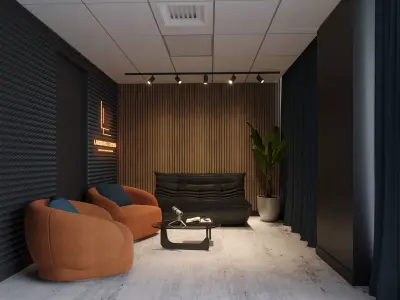 Modern Studio Lounge 3D Scene 3D model