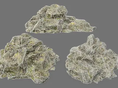 Rock Set Low-poly 3D model 19