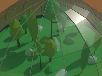 Low Poly Scifi Greenhouse Low-poly 3D model