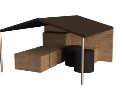 Storage Shed Low-poly 3D model