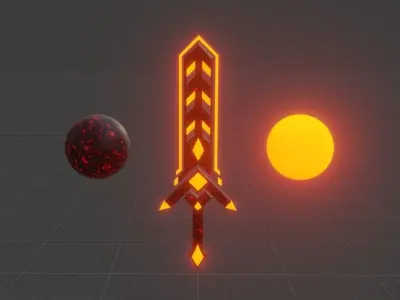 Hell sword Low-poly 3D model