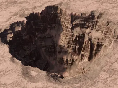 Sinkhole- deep pit - terrain model 3D model