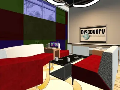 Villa interior of house with pool 3D model