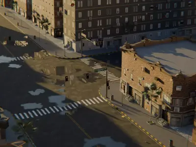  City Downtown Street Model - High-Detail Urban Environment 3D model