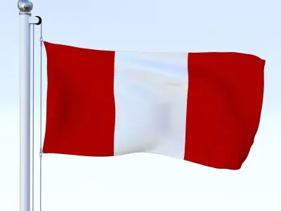 All South American Flag Pack Low-poly 3D model