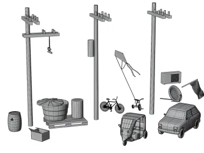 Lowpoly Slum Collection Low-poly 3D model
