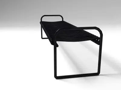 Metal bench Low-poly 3D model