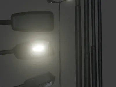 Street Light 5 Galvanized F2 M1 K0 A2 6000mm  Low-poly 3D model