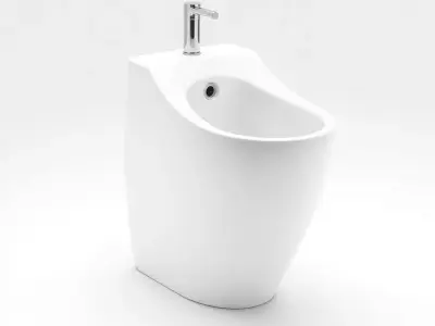 Sleek White Bidet model pack Low-poly 3D model