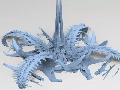 Kraken Under Ocean Temple floor design claws 3D model