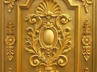 Classic decor  relief  ornament carved 01 3D model