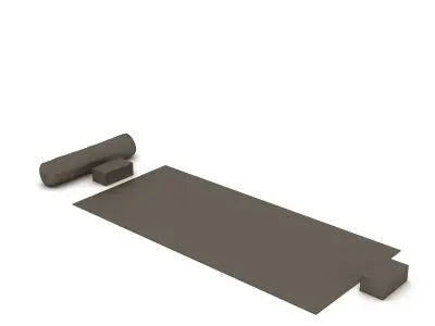 3D model yoga 3d mat and two rolls Low-poly 3D model