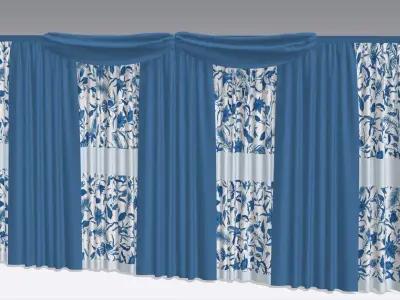 Curtain Low-poly 3D model