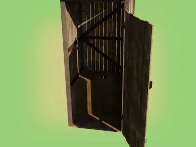 Outdoor toilet Low-poly 3D model