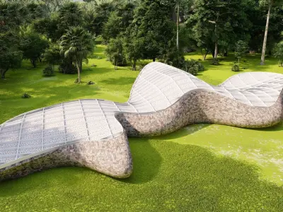 Futuristic 3D building 3D model