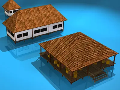 Resort buildings 3D model