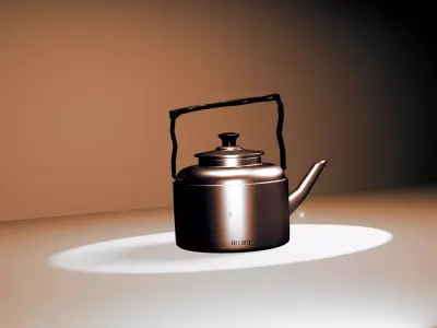 KettleDTK tea kettle with light shining 3D model