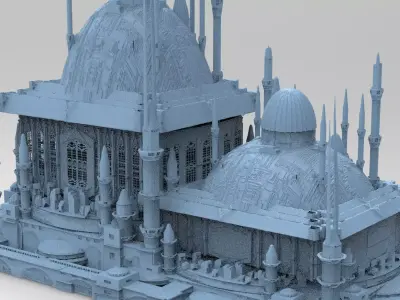 Persian Sci-Fi Palace Cathedral 2 versions 3D model