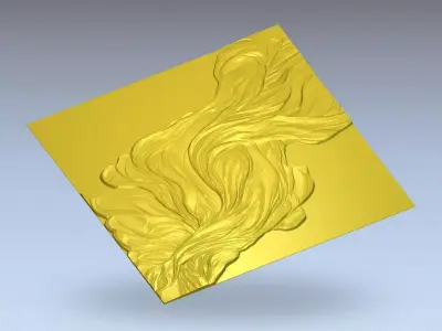 Modern  Flowing Relief Panel Wall Decor Set STL Mural CNC 332 3D model