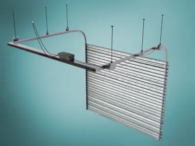 realistic metal garage door Low-poly 3D model