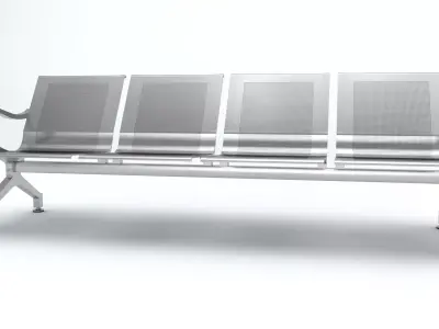 Four Set Waiting Chairs 3D Model 3D model 3D model