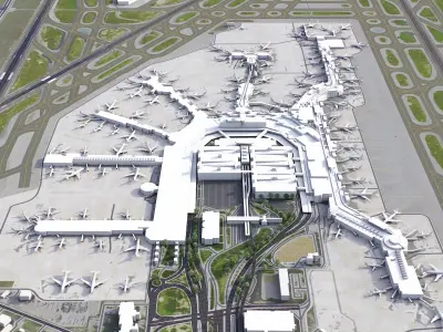 Miami - International Airport - MIA Low-poly 3D model
