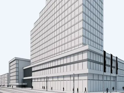 Office building Day Night 3D model