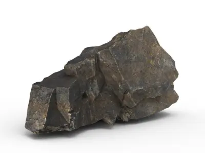 Low poly Black Granite Rock Formation Pack 200208 Low-poly 3D model