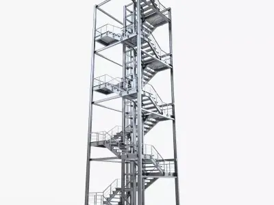 Modular Industrial Staircase 3D model
