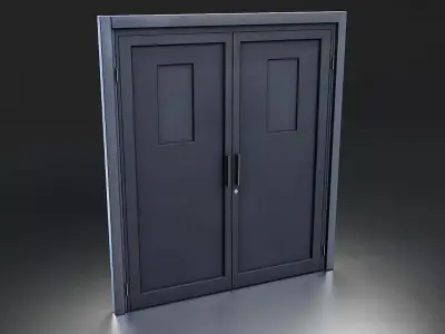 Modern Industrial Door Set Low-poly 3D model