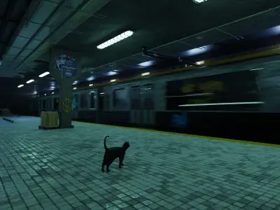 Subway Station Scene 3D Blend File Textured FBX OBJ MTL Files 3D model
