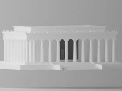 Cartoon Lincoln Memorial Washington DC USA Low-poly 3D model