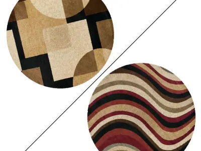 Round Rug Set 278 3D model