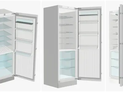Refrigerator free-standing opened 3D model