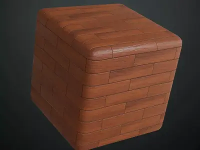 Polished Cherry Wood Plank Flooring PBR Texture