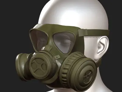 gas mask helmet scifi futuristic Low-poly 3D model Low-poly 3D model