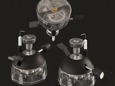 Portable Micro Lab Burner Tripod Beaker Chemistry set 3D model