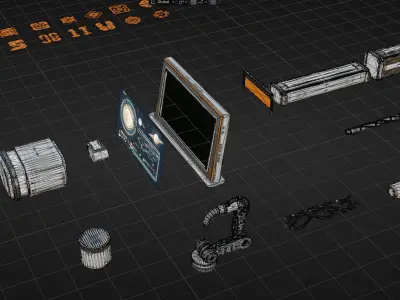 Sci-Fi Environment Kit Low-poly 3D model