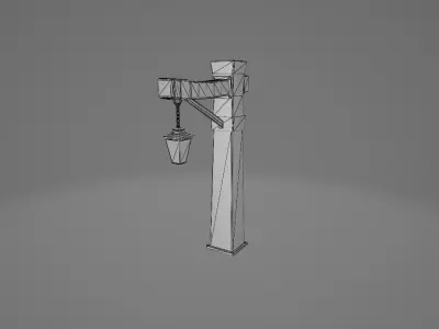 Stylized lamp post 3D model