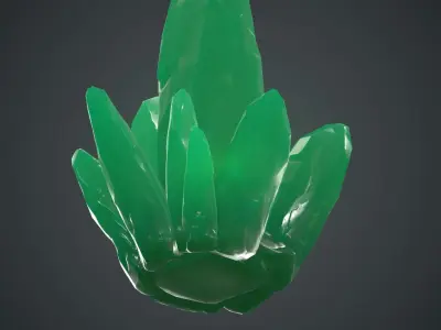Green Crystal PBR Game Ready  Low-poly 3D model