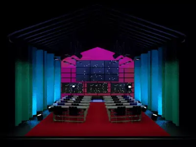 3D Stage conference events and theater 3D model