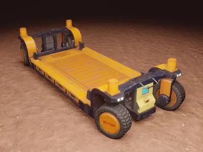 Sci-Fi Mining Transport Drone Low-poly 3D model